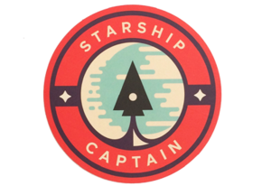 Starship Captain sticker from Pyramid Arcade
